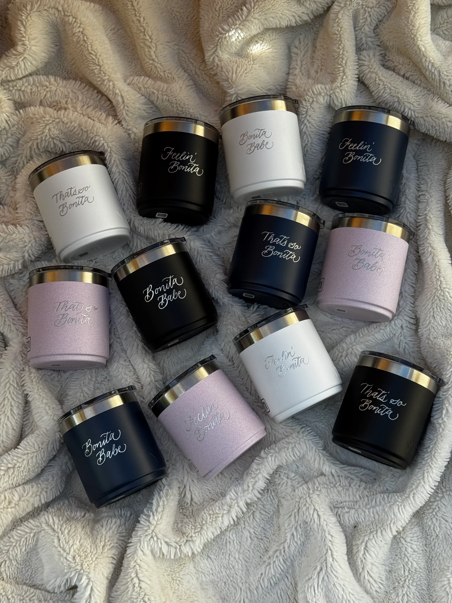 Small bottles grouped for personalized gifting
